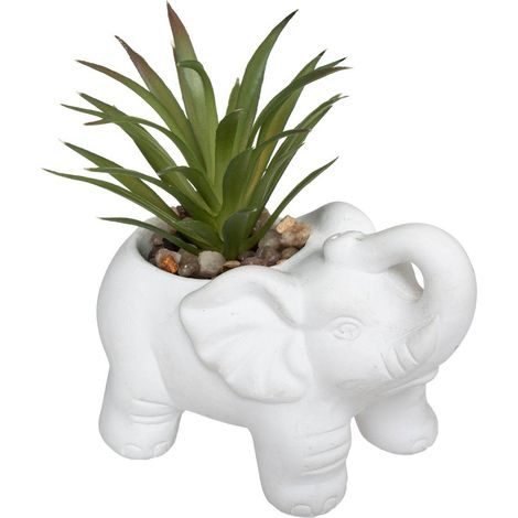 Planta artificial elefante maceta de cemento H10cm - Atmosphera créateur d'intérieur
