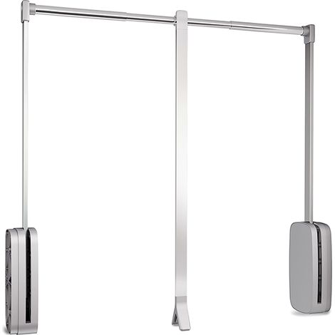 Emuca Kleiderlift für Garderoben Sling, 830 - 1150, Verchromt, Stahl und Kunststoff