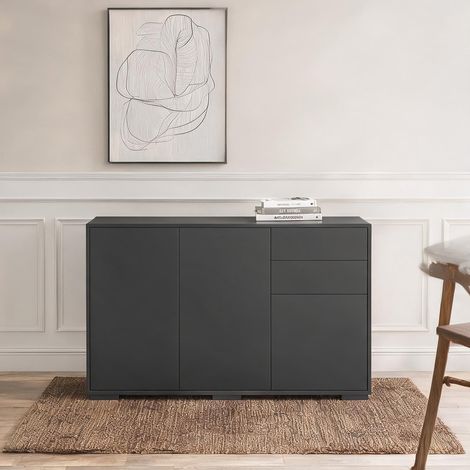 Buffet coloris noir en panneau de particules 117 x 36 x 74 cm (1/5)