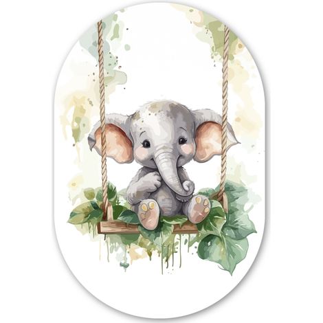 LE TABLEAU Éléphant - Animal - Enfants - Jungle Tableau Décoration Murale 60x90 cm (1/4)