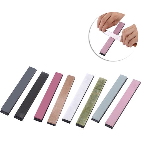 Set mit 8 Schleifsteinen mit Körnungen von 240 bis 10.000 und einer Grundfläche von 150 × 20 × 5 mm. (1/5)