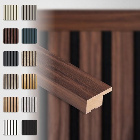 HEXIM Akustikpaneele Zubehör Abschlussleiste Lamellen MDF Wandverkleidung: 275cm, Catania Oak (1/4)