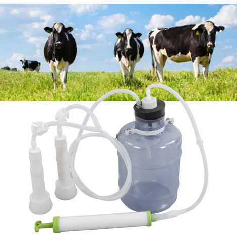 Decdeal Machine à traire manuelle 3000ml (3L) - Opération facile, kit portable durable pour vache à la maison