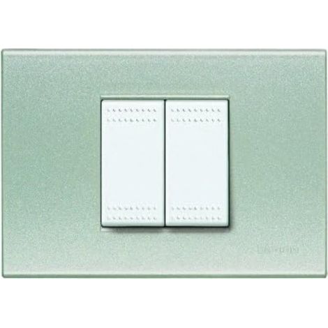 BTICINO - PLACCA 2 MODULI GRIGIO PERLA N4819YN