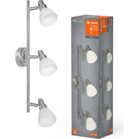 LED Projecteur, projecteur à 3 lampes en aluminium, adapté aux murs et plafonds intérieurs, lampes G9 remplaçables 2W incluses, blanc chaud (2700K), SPOT G9 3x2W