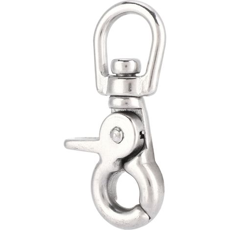 1 Stück robuster Edelstahl-Drehkarabinerhaken mit Auslöser für Hausbootzubehör (1/5)