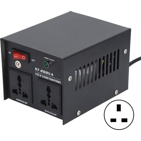200-W-Spannungswandler für Elektrogeräte 110–120 V, 220–240 V mit UK-Stecker