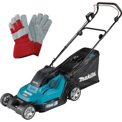 Makita DLM432Z Twin 18v / 36v LXT Cordless 43cm Lawn Mower + Rigger Goves + Bare
