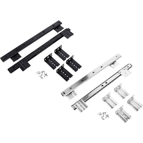 Jeu de 2 glissières à billes pour tiroir clavier extractible, en acier (1/5)