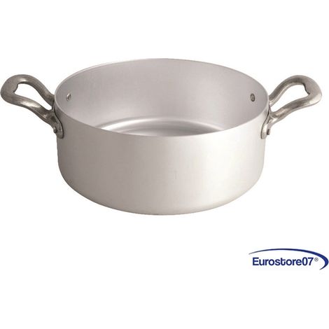 Casseruola cilindrica mezza fonda in alluminio con 2 maniglie ø- cm.24 (1/3)