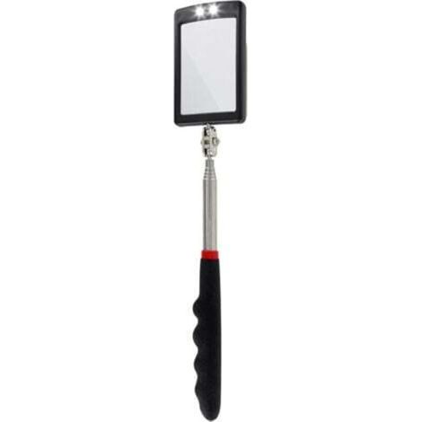 Ultra-thin LED telescopic mirror - Battery included - Very clear - Extends up to 88 cm - Double ball joint - Non-slip handle