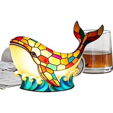 Générique Lampe de Table Mignonne Baleine Décorative en Résine (1/5)