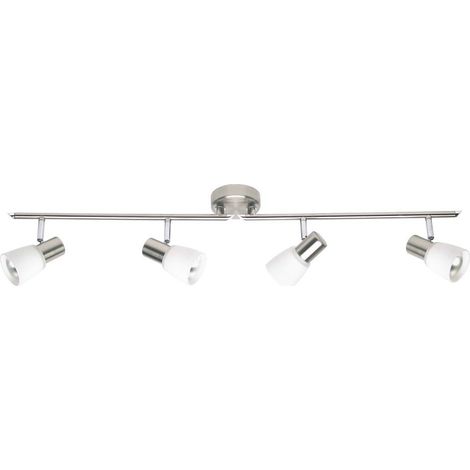 BRILLIANT lampe Luca spot tube 4 fl. Fer / chrome / blanc 4x R50, E14, 40W, adapté aux lampes à réflecteur (non incluses) Échelle A ++ à E Bras pivotant / tête pivotante (1/3)