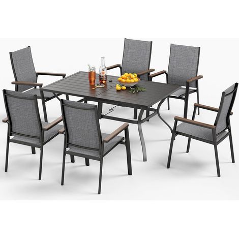 Gartenmöbel Set Gartentisch Schirmloch Sitzgruppe S7-422i1de (1/5)
