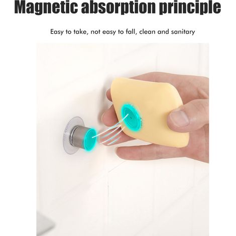 Set mit 2 magnetischen Seifenhaltern aus Edelstahl, kein Bohren erforderlich, Seifenabtropfer (Zylinder + Kegel) (1/5)