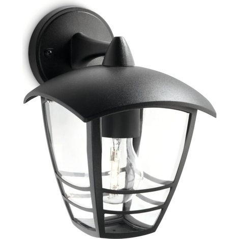 Applique murale d'extérieur, douille E27, ampoule non incluse, noire