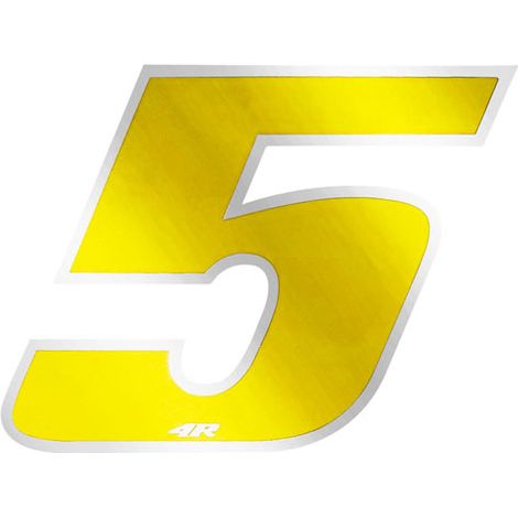Numeri Gara Anodizzati 65 x 85 mm - Colore: GIALLO - Numeri: 5