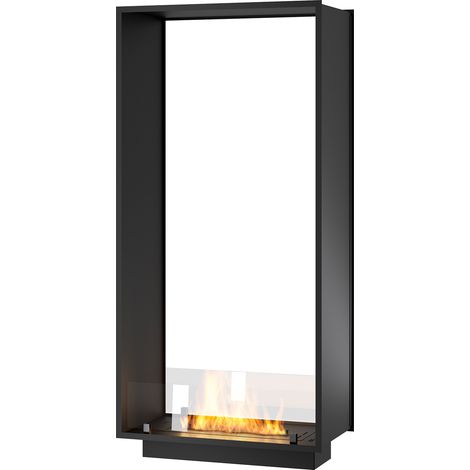 Camino a Bioetanolo da Incasso 73,5x143,5x35 cm Bifacciale 2 Side 1400 Slim Verticale Nero con Vetro (1/5)