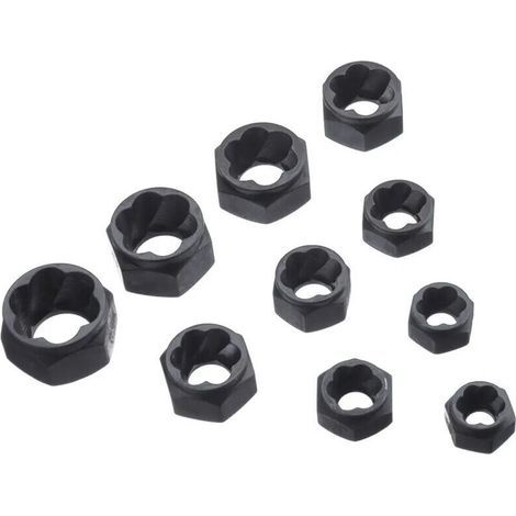10 pièces Kit de réparation d'extracteur de boulon d'écrou endommagé métrique extracteur (1/4)