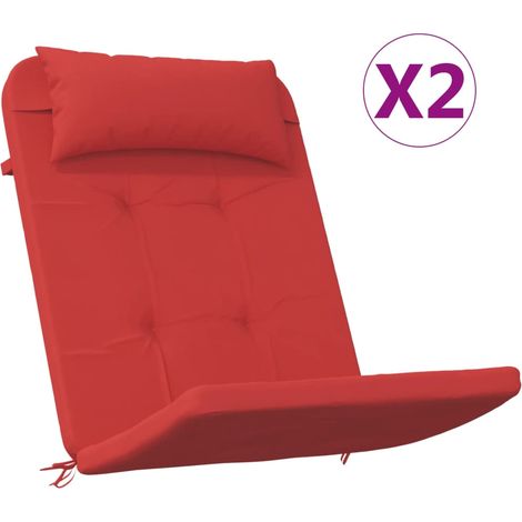 Coussins de chaise adirondack lot de 2,Coussins d'extérieur rouge tissu oxford CFW402687 (1/5)