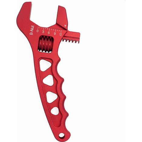 Adjustable aluminum wrench for car modification, AN3-AN12 oil pipe fitting, red, blue, black - - Red (1/4)