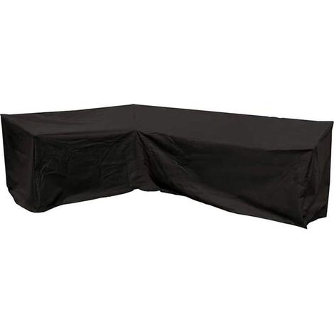 Housse de canapé d'angle pour meubles de jardin en forme de L imperméable pour meubles d'extérieur, salon, protection UV, anti-poussière, anti-intempéries (215x215x87cm, noir 1pc) (1/5)