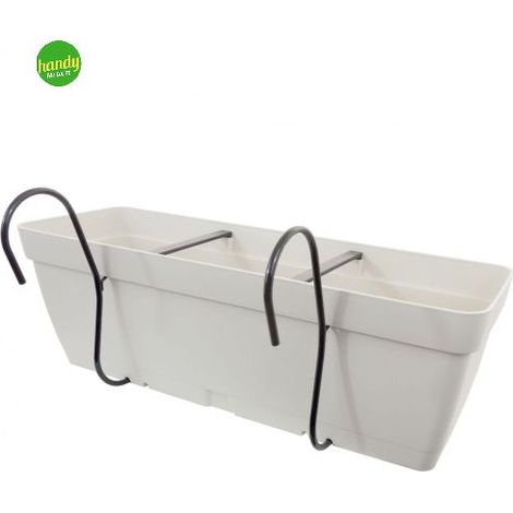 Balconetta con ganci curvi bianca 50x17x17 cm (1/4)