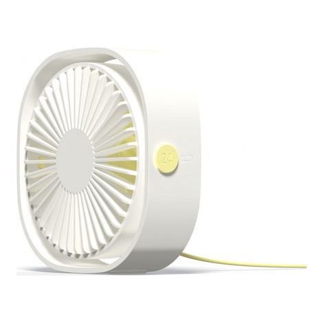 Mini ventilateur USB portable - 3 vitesses - Silencieux (20-30 dB) - Réglable à 360° - Pour bureau, maison et voyages - Blanc (1/5)
