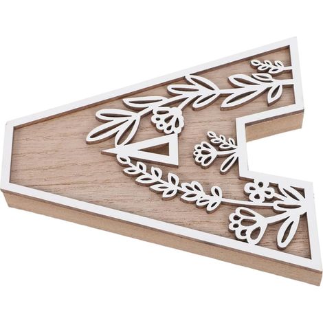 Lettre Décorative en Bois Floral pour Mur, Modèle A, 4, 96x3, 31 Pouces (1/5)