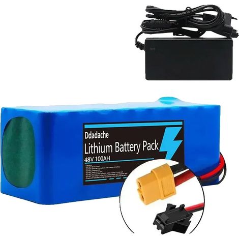 Batterie Lithium-ion, Capacité 100Ah, Conception 48V, XT60-SM-chargeur (1/2)