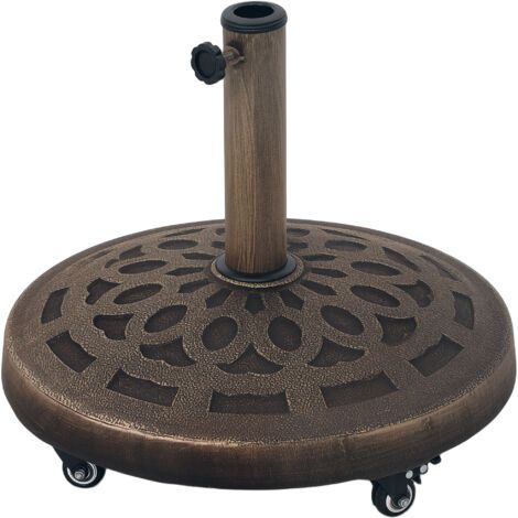 Pied de parasol en béton, support de parasol à roulettes, support rond pour parasols de 34/38/48 mm (1/5)