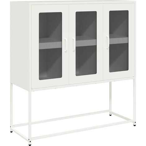Maison Exclusive - Aparador de acero laminado en frío blanco 100,