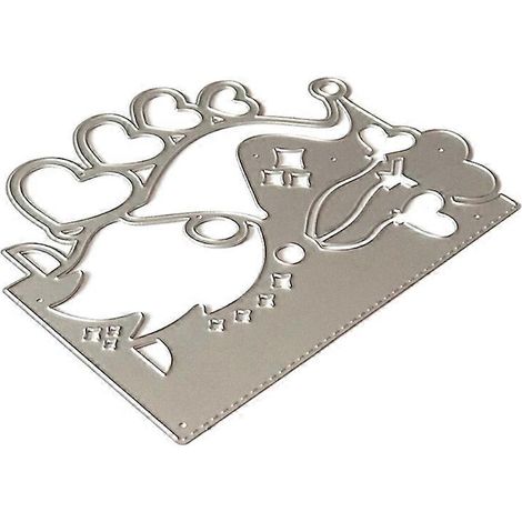 Herzförmige Weihnachtswichtel-Stanzschablone aus Metall für DIY-Scrapbooking-Alben, Papierkarten, Prägeformen und Basteldekoration