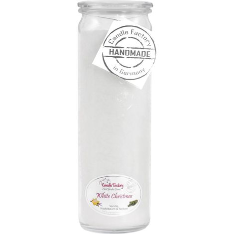 Candle Factory Big Jumbo White Christmas Duftkerze Dekokerze weiß 306-052