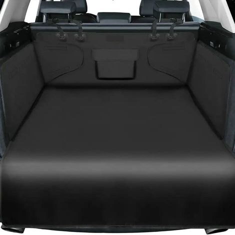 Universeller, wasserdichter und strapazierfähiger Kofferraumschutz für Hunde mit Seitenschutz, leicht zu reinigen, passend für Pkw, SUVs und Lkw, 185 x 105 x 37 cm – Schwarz
