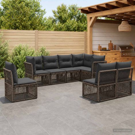 Set Divano da Giardino 8 pcs Grigio polyrattan vidaXL (1/5)