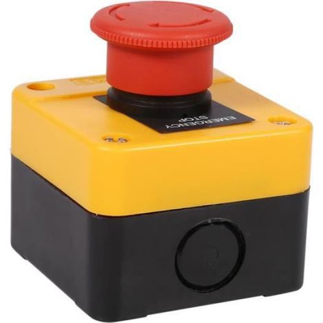 Interrupteur d'arrêt d'urgence bouton-poussoir commutateur plastique (1/4)