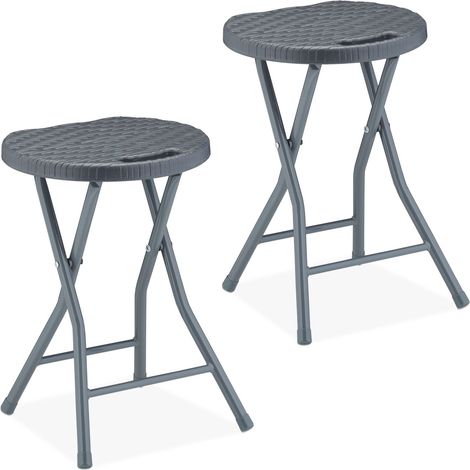 Klapphocker aus rattan - 2er set 88311