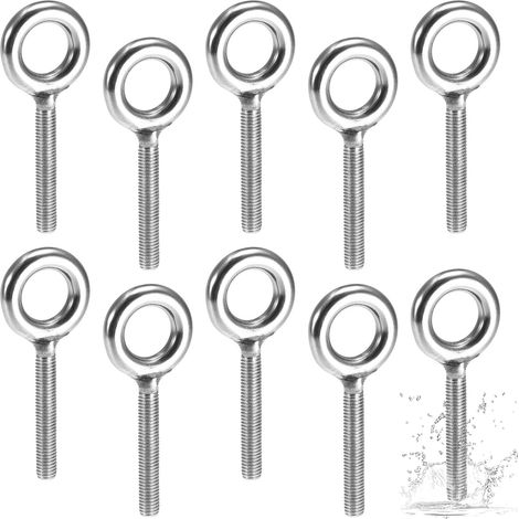10 Pièces M8 Boulons À Oeil Filetage Mâle, Vis Oeil Inox, Boulon À Oeil (1/5)