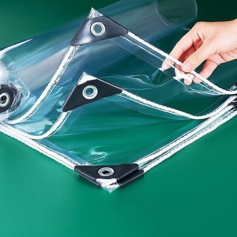 Telone in PVC trasparente e impermeabile, 1 x 2 m. Resistente agli strappi e alle intemperie, ideale per patii e aree esterne. (1/5)
