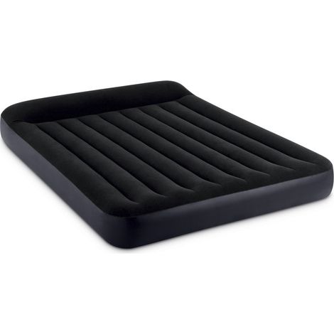 Intex 64150ND - Materasso Gonfiabile Dura-Beam Pillow Rest Matrimoniale con Pompa Elettrica Incorporata, PVC, Nero, 152x203x25 cm (1/5)