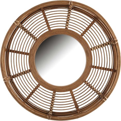 Specchio in legno naturale tondo cm Ø62x8,5 (1/2)