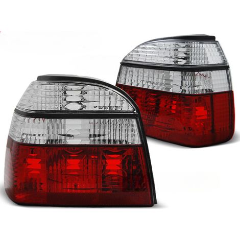 Paire de feux arriere VW Golf 3 de 09/1991 a 08/1997 rouge blanc-27336385