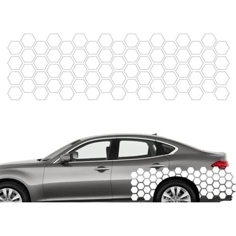 Autocollant de carrosserie, autocollant latéral de voiture  Autocollant nid d'abeille, 70,86 x 21,65 pouces, étanche pour voitures, camions, automobiles (1/5)