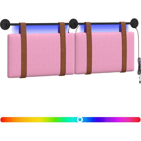 Testiera sospesa Con luce LED Rosa PU Antico vidaXL