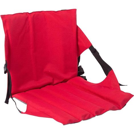 Rouge Chaise Pliante Confortable pour Camping Jardin Extérieur - Siège De Stade Portable Chaise Coussin Pliable Siège De Sol avec Dossier pour Pique-Nique (1/5)
