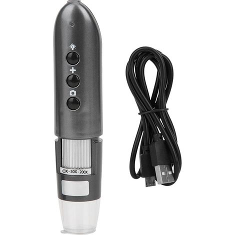 Microscope numérique USB Wifi 200X loupe électronique portable compatible Android iOS téléphone PC (1/5)