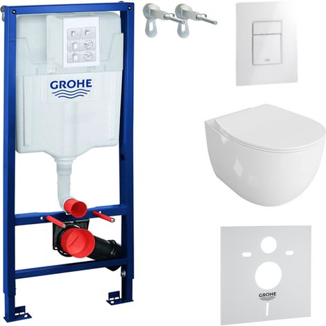 GROHE WC Set mit Vorwandelement, Wand-WC und Spülknopf (1/5)