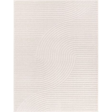 In-& Outdoorteppich Wetterfest Küche Schlafzimmer Unifarben Geometrisches Ethno 80 cm x 150 cm x 10 mm Creme Rechteckig (1/5)