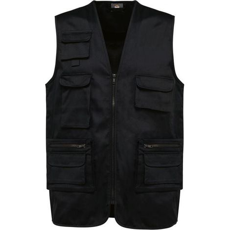 Gilet multitasche in policotone foderato WK. Progettato per funzionare Nero 5XL
